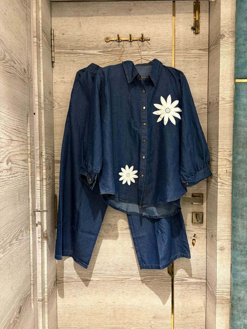 Whimsical Denim Shirt & Pant Set