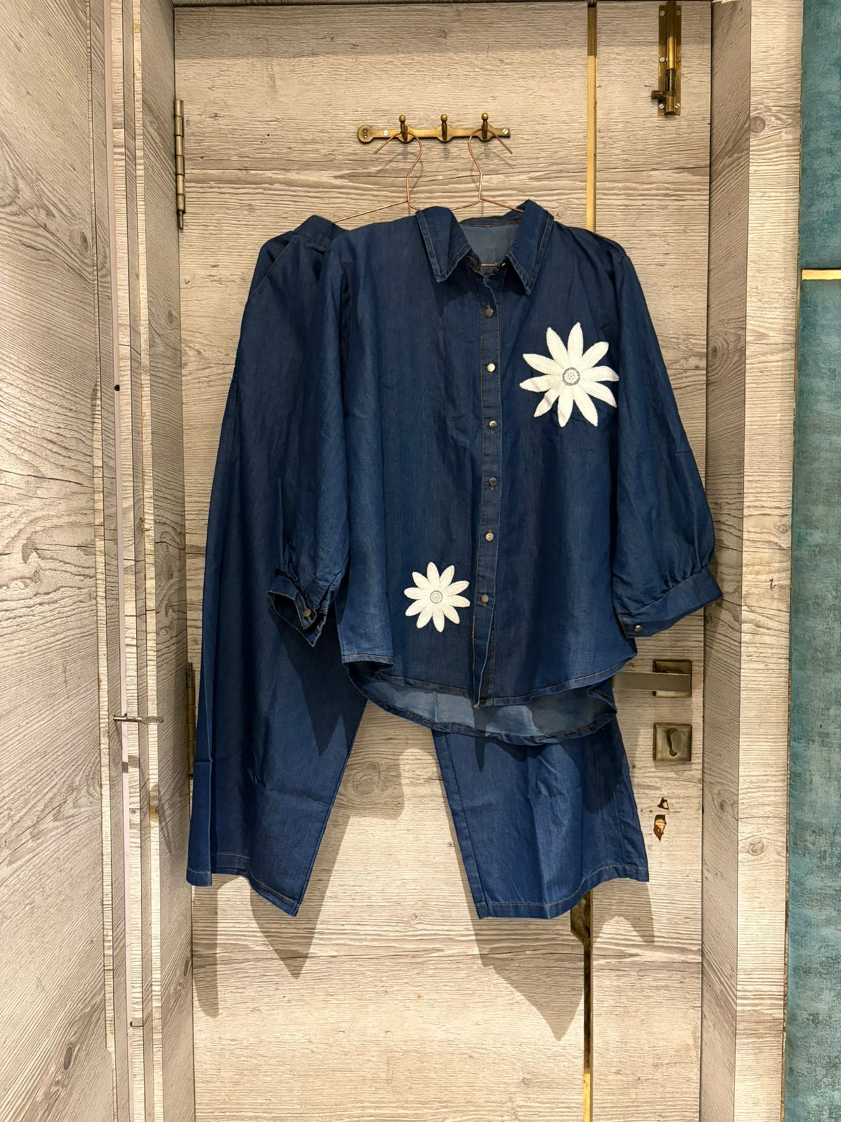 Whimsical Denim Shirt & Pant Set