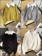 Arbella Cable Knit Shirt Sweater